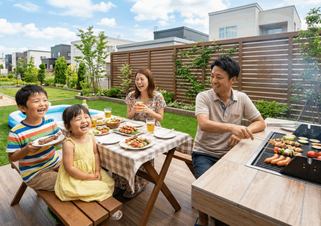 【子供の笑顔が弾ける！家族の「庭BBQ」レストラン】